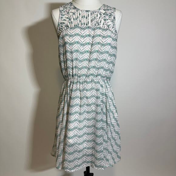 Candie's Lattice Yoke Sleeveless Dot Chevron Mini Dress Juniors Size Medium M - Picture 1 of 13